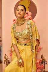 Yellow Drape Skirt Set