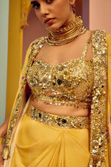 Yellow Drape Skirt Set