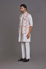 Multicolour Embroidered Bundi set