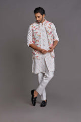 Multicolour Embroidered Bundi set