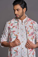 Multicolour Embroidered Bundi set