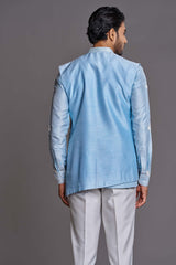 Blue applique work bundi set