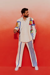 Chromatic Grid Leisure Bomber Jacket