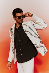 The Scripted Canvas Bomber Jacket