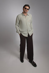 Sage Green Do It For Your Mom Slogan Embroidered Shirt