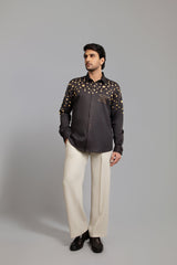Gold on Black a Celestial Statement Shirt