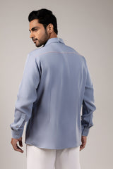 Coastal Reverie Front-Embroidered Shirt