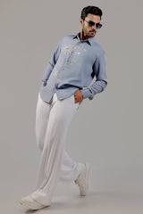 Coastal Reverie Front-Embroidered Shirt