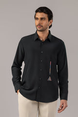 Eight Ball — Billiard Embroidered Black Shirt for Men