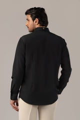 Eight Ball — Billiard Embroidered Black Shirt for Men