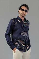 Wildfield Navy Satin Shirt