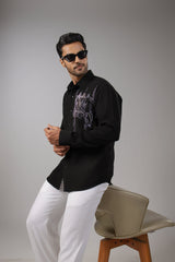 Noir Equestrian Embroidered Shirt