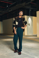 BABIL KHAN IN GREEN PATCH WORK JACKET