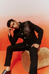 Obsidian Blossom Bandhgala