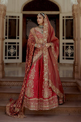 Traditional Crimson Bridal Lehenga