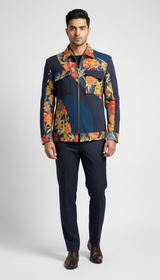 The Autumn Reverie - Contemporary Floral Bomber Jacket
