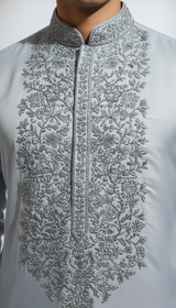 Monochromatic Embroidered Kurta Set
