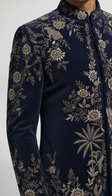 The Imperial Navy Blue Embroidered Set