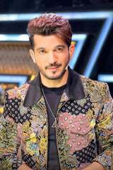 Arjun Bijlani in Multicolored mixed print bomber jacket