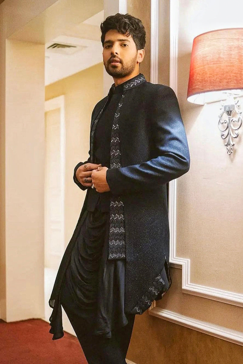 Armaan Malik in Open indo western with cowl kurta