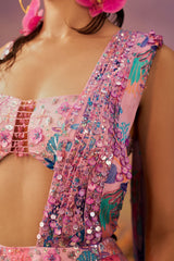 Lilac Draped Saree