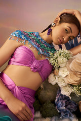 Ombre Draped skirt with gathered bustier