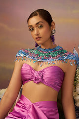 Ombre Draped skirt with gathered bustier