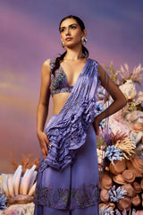 Coral Palazzo with Drape