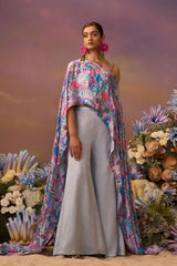 Samundar Off-Shoulder Cape Set