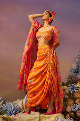 Samundar Drape Skirt with Cape