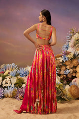 Pink Samundar Ruffle Pants with Shirt