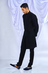 Black Curvy work Indowestern Set