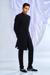 Black Curvy work Indowestern Set