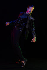 Silver Textured Velvet Three Piece Suit