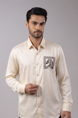 White Equestrian Crest Embroidered Shirt