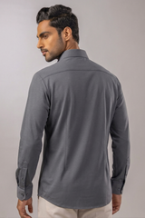 Charcoal Grey Tonal Monogram Logo Shirt