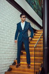 Patchwork Teal Blazer Set