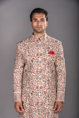 Pashmina Self Woven Fabric Sherwani
