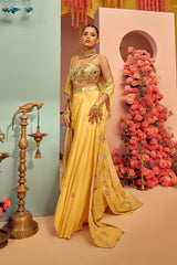 Yellow Drape Skirt Set