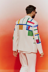 Chromatic Grid Leisure Bomber Jacket
