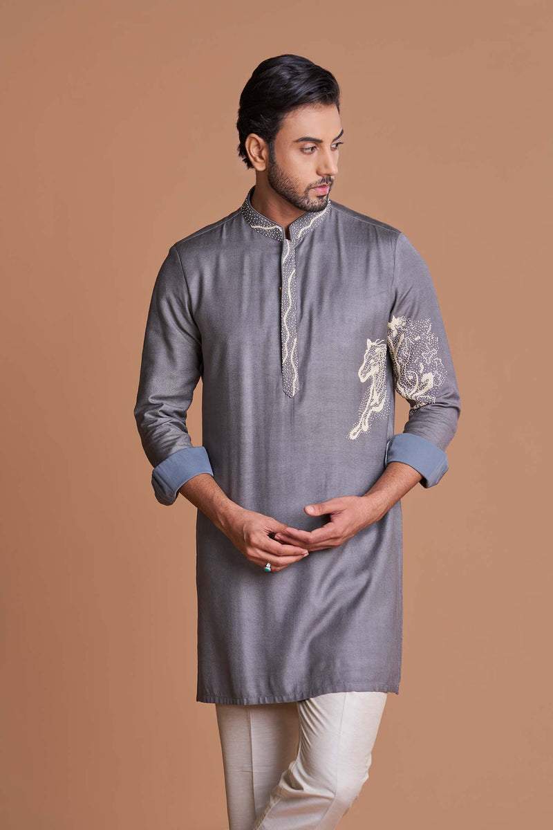 Horse motif kurta set