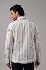 Off-White Stripe Doodle Scatter Embroidered Sacket