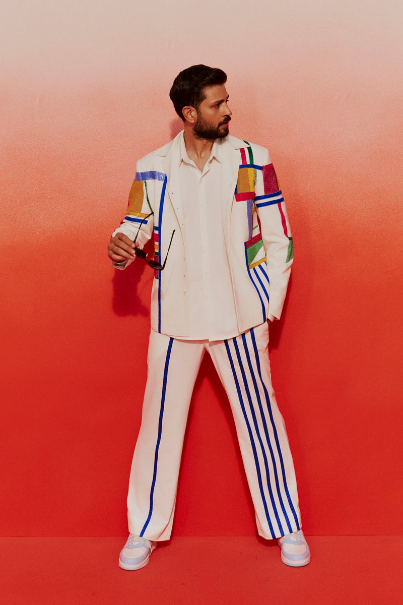 Chromatic Grid Leisure Bomber Jacket