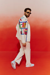 Chromatic Grid Leisure Bomber Jacket