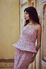 Rose Petal Peplum Gown