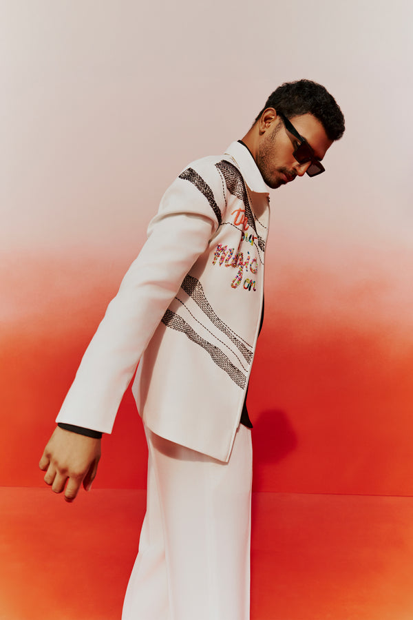 The Scripted Canvas Bomber Jacket