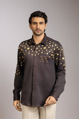 Gold on Black a Celestial Statement Shirt