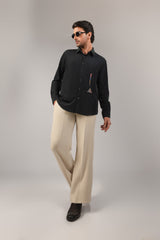 Eight Ball — Billiard Embroidered Black Shirt for Men