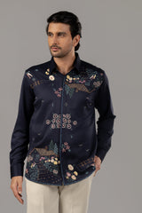 Wildfield Navy Satin Shirt