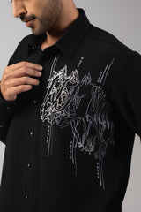 Noir Equestrian Embroidered Shirt